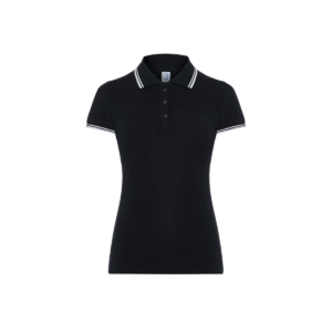 Polo femme piqué contrasté coton peigné 200 g/m² — JHK JK206 - Black/White
