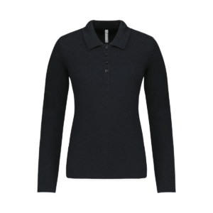 Polo cintré femme manches longues 180 g/m² — Kariban K257 - Black