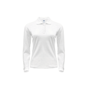 Polo femme manches longues coton peigné 200 g/m² — JHK JK216 - White