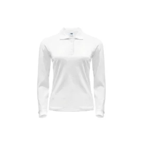 Polo femme manches longues coton peigné 200 g/m² — JHK JK216 - White