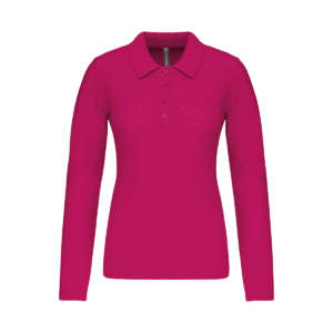 Polo cintré femme manches longues 180 g/m² — Kariban K257 - Fuchsia
