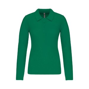 Polo cintré femme manches longues 180 g/m² — Kariban K257 - Kelly Green