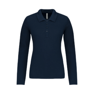 Polo cintré femme manches longues 180 g/m² — Kariban K257 - Navy