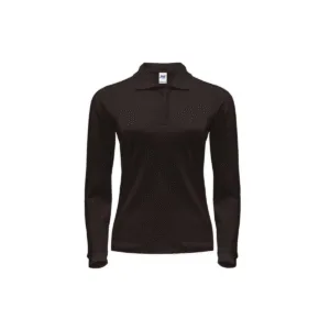 Polo femme manches longues coton peigné 200 g/m² — JHK JK216 - Black