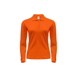 Polo femme manches longues coton peigné 200 g/m² — JHK JK216 - Orange