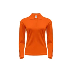 Polo femme manches longues coton peigné 200 g/m² — JHK JK216 - Orange