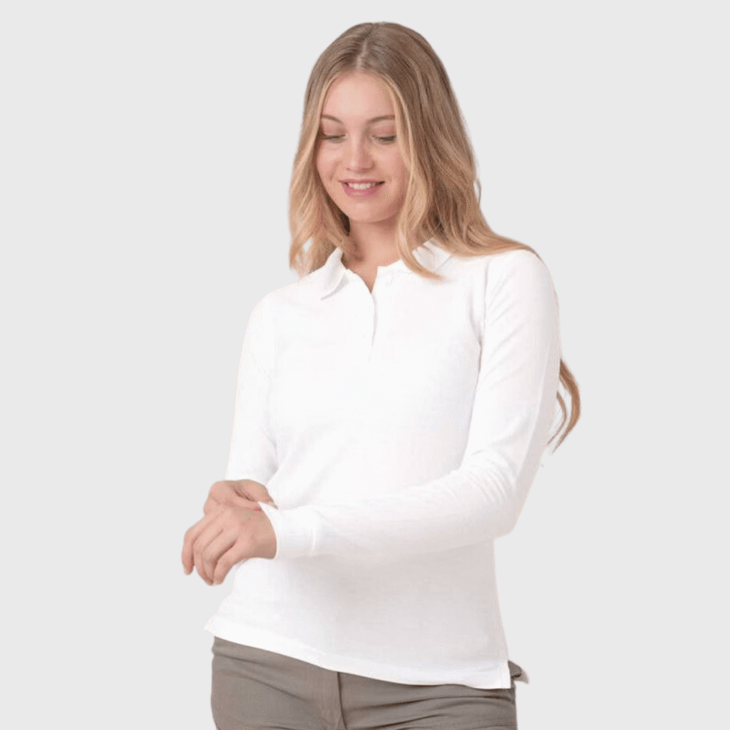 Polo femme manches longues coton peigné 200 g/m² — JHK JK216