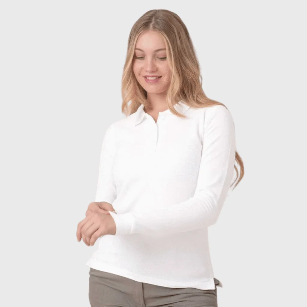 Polo femme manches longues coton peigné 200 g/m² — JHK JK216