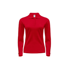 Polo femme manches longues coton peigné 200 g/m² — JHK JK216 - Red