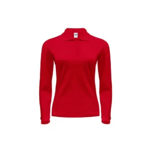 Polo femme manches longues coton peigné 200 g/m² — JHK JK216 - Red