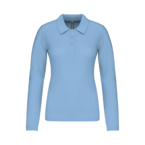 Polo cintré femme manches longues 180 g/m² — Kariban K257 - Sky Blue