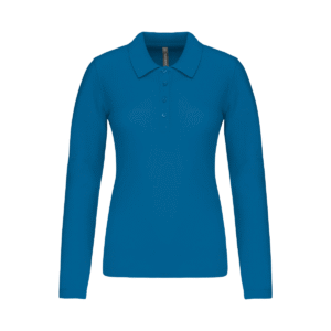 Polo cintré femme manches longues 180 g/m² — Kariban K257 - Tropical Blue