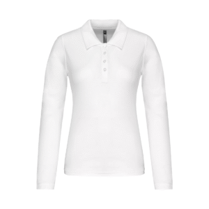 Polo cintré femme manches longues 180 g/m² — Kariban K257 - White