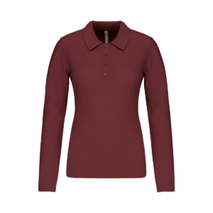 Polo cintré femme manches longues 180 g/m² — Kariban K257 - Wine