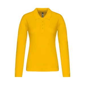 Polo cintré femme manches longues 180 g/m² — Kariban K257 - Yellow