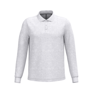 Polo manches longues homme coton 220 g/m² — Kariban K243 - Ash Heather