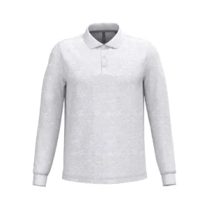 Polo manches longues homme coton 220 g/m² — Kariban K243 - Ash Heather