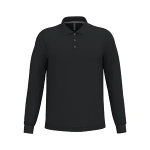 Polo manches longues homme coton 220 g/m² — Kariban K243 - Black