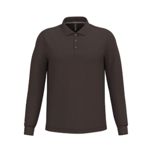 Polo manches longues homme coton 220 g/m² — Kariban K243 - Chocolate