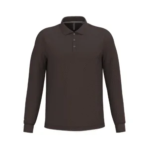 Polo manches longues homme coton 220 g/m² — Kariban K243 - Chocolate