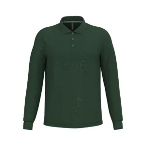 Polo manches longues homme coton 220 g/m² — Kariban K243 - Forest Green