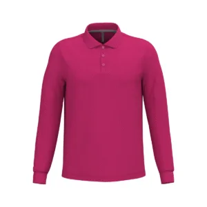 Polo manches longues homme coton 220 g/m² — Kariban K243 - Fuchsia
