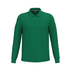Polo manches longues homme coton 220 g/m² — Kariban K243 - Kelly Green