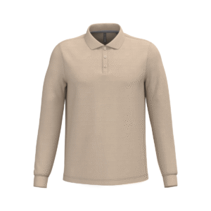 Polo manches longues homme coton 220 g/m² — Kariban K243 - Light Sand