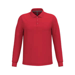 Polo manches longues homme coton 220 g/m² — Kariban K243 - Red