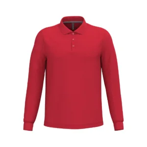 Polo manches longues homme coton 220 g/m² — Kariban K243 - Red