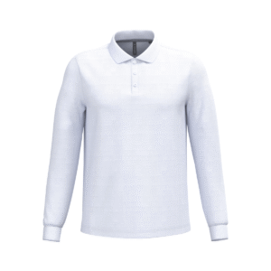 Polo manches longues homme coton 220 g/m² — Kariban K243 - White