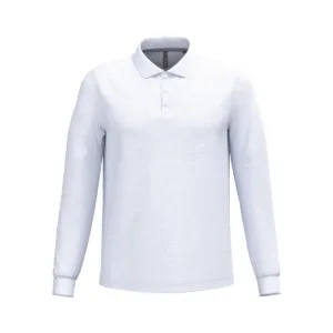 Polo manches longues homme coton 220 g/m² — Kariban K243 - White