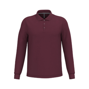 Polo manches longues homme coton 220 g/m² — Kariban K243 - Wine