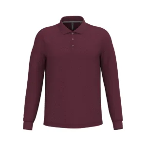 Polo manches longues homme coton 220 g/m² — Kariban K243 - Wine