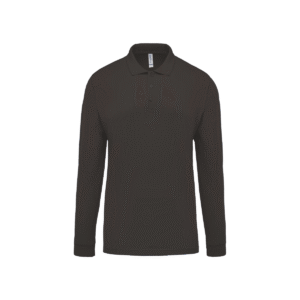 Polo piqué manches longues homme coton 180 g/m² — Kariban K256 - Dark Grey