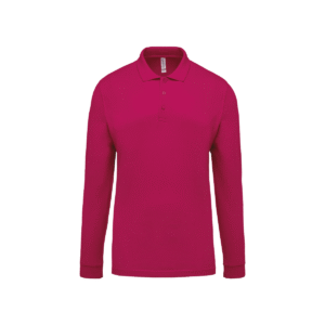Polo piqué manches longues homme coton 180 g/m² — Kariban K256 - Fuchsia