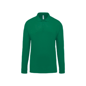 Polo piqué manches longues homme coton 180 g/m² — Kariban K256 - Kelly Green