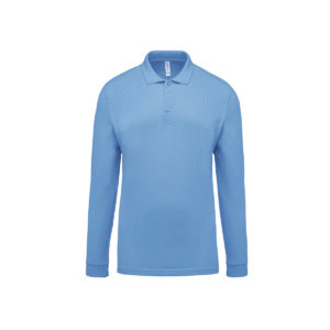 Polo piqué manches longues homme coton 180 g/m² — Kariban K256 - Sky Blue