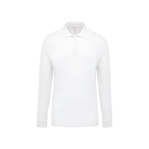 Polo piqué manches longues homme coton 180 g/m² — Kariban K256 - White