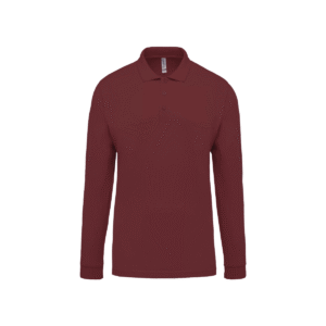 Polo piqué manches longues homme coton 180 g/m² — Kariban K256 - Wine