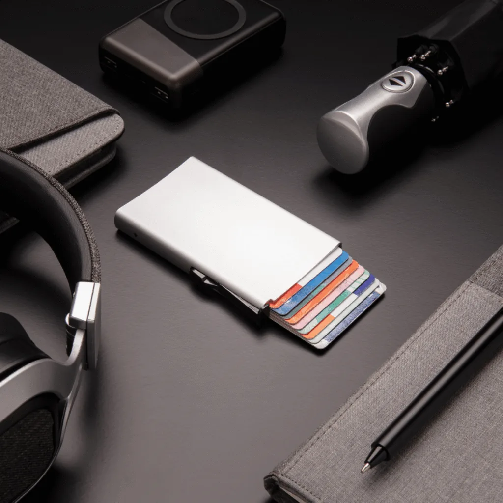 Porte-cartes aluminium anti-RFID noir — XD Collection - vue 2