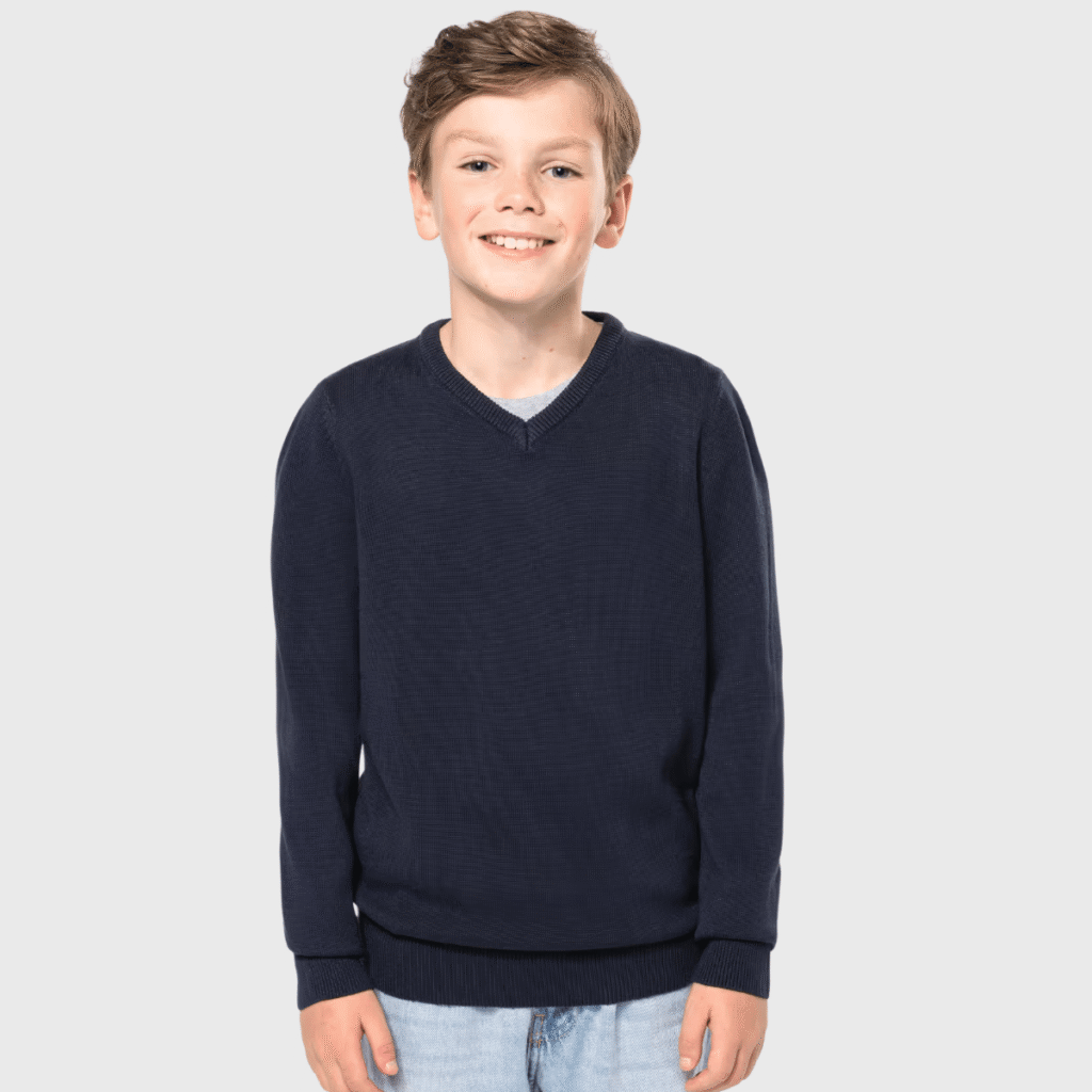 Pull col V enfant coton/acrylique 194 g/m² — Kariban K9109