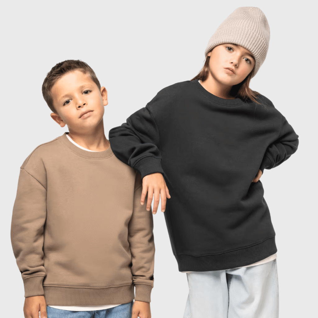 Sweat-shirt col rond oversize enfant coton bio 300 g/m² — Native Spirit NS437