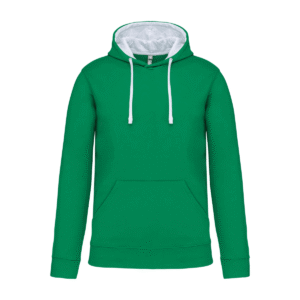 Sweat à capuche bicolore homme coton 280 g/m² — Kariban K446 - Light Kelly Green / White