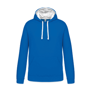 Sweat à capuche bicolore homme coton 280 g/m² — Kariban K446 - Light Royal Blue / White