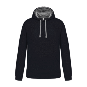 Sweat à capuche bicolore homme coton 280 g/m² — Kariban K446 - Navy / Fine Grey