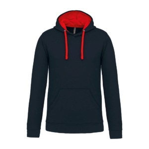 Sweat à capuche bicolore homme coton 280 g/m² — Kariban K446 - Navy / Red