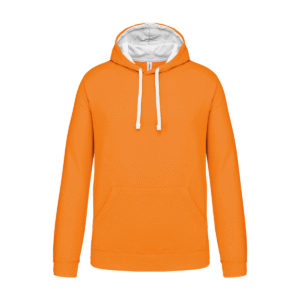 Sweat à capuche bicolore homme coton 280 g/m² — Kariban K446 - Orange / White