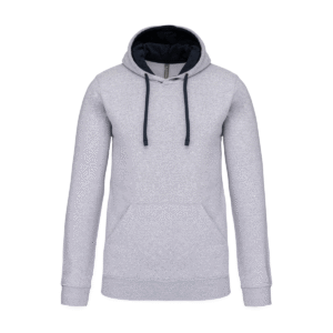 Sweat à capuche bicolore homme coton 280 g/m² — Kariban K446 - Oxford Grey / Navy