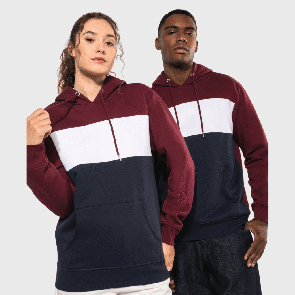 Sweat à capuche tricolore unisexe coton 580 g — Kariban K4016